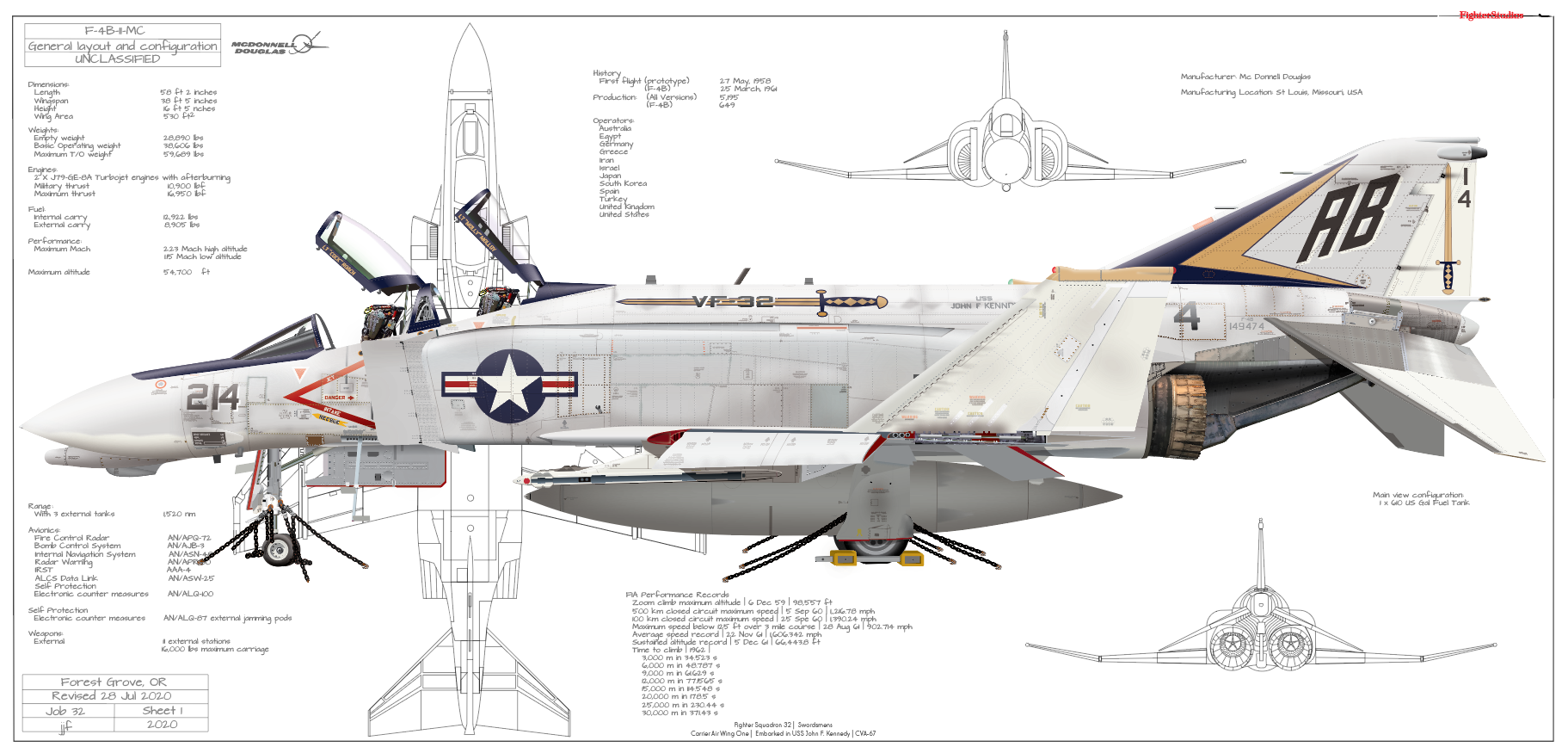 F-4B Phantom II Fighter Squadron Thirty Two 
